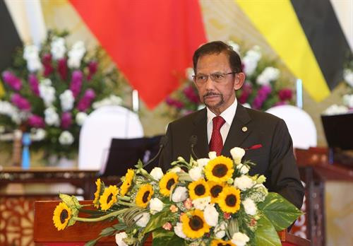 文莱达鲁萨兰国苏丹哈吉·哈桑纳尔·博尔基亚。图自越通社 文莱达鲁萨兰国苏丹哈吉·哈桑纳尔·博尔基亚。图自越通社