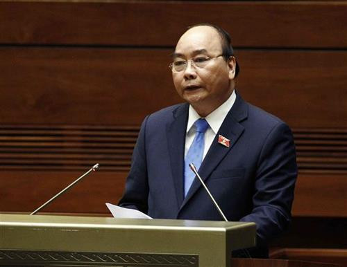 阮春福总理在会上发表讲话。图自越通社 阮春福总理在会上发表讲话。图自越通社