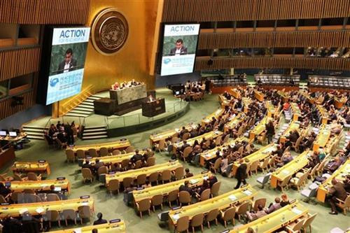 联合国维和行动部长级会议场景。图自越通社