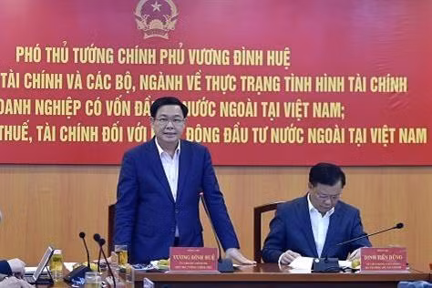 越南政府副总理王廷惠在会上发表讲话。图自越南政府门户网站