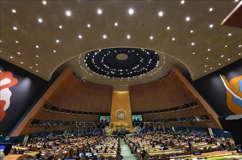 资料图：第73届联合国大会场景。 图自越通社