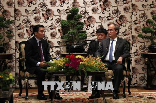 胡志明市市委书记阮善仁会见老越友好协会代表团 图自越通社 胡志明市市委书记阮善仁会见老越友好协会代表团 图自越通社