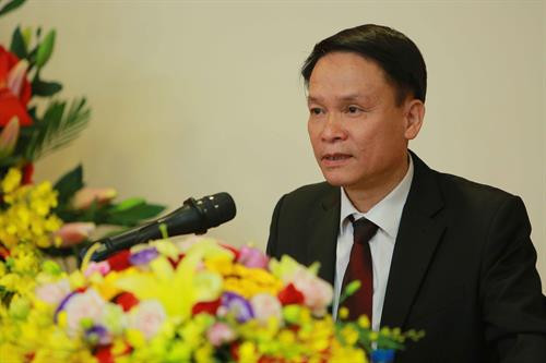 越通社社长阮德利在会上发表讲话。（图片来源：越通社）