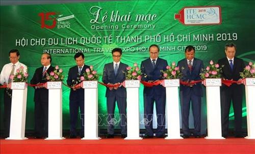 2019年第15届胡志明市国际旅游博览会（ITE HCMC 2019）在胡志明市第七区西贡会展中心正式开幕。图自越通社