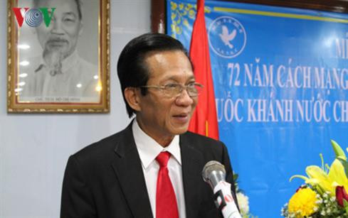 越南驻柬埔寨大使石余在典礼上发表讲话。(图片来源:越南之声) 越南驻柬埔寨大使石余在典礼上发表讲话。(图片来源:越南之声)