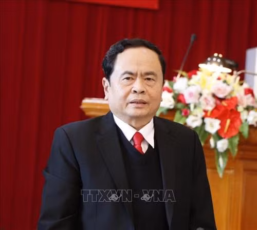 越共中央书记处书记、越南祖国阵线中央委员会主席陈青敏。图自越通社 越共中央书记处书记、越南祖国阵线中央委员会主席陈青敏。图自越通社