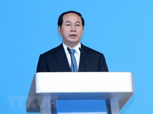 资料图：越南国家主席陈大光。图自越通社