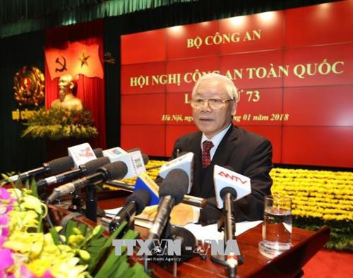 越共中央总书记阮富仲在会上发言。(图片来源:越通社) 越共中央总书记阮富仲在会上发言。(图片来源:越通社)