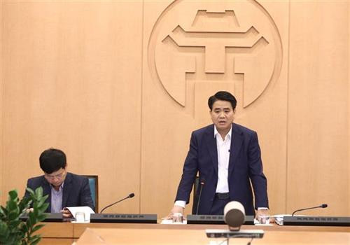 河内市人民委员会主席阮德钟在会上发言。图自越通社