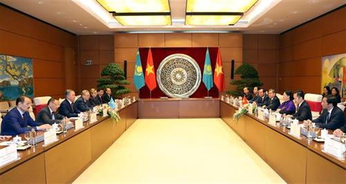 阮氏金银与尼格马图林举行会谈。图自越通社