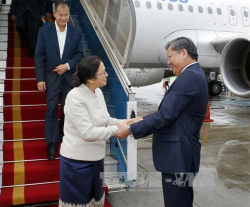 越南国会对外委员会主任阮文饶到内排机场迎接巴尼·亚托杜。（图片来源：越通社）