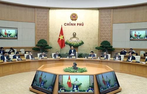 政府11月份例行会议场景。图自越通社