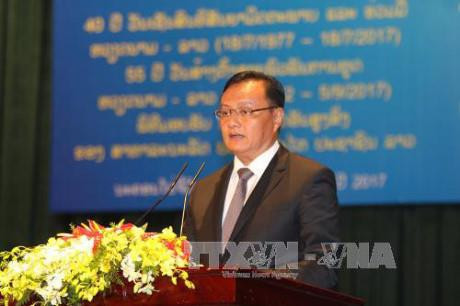 沙湾拿吉省委书记兼省长山迪帕·丰威汉在典礼上发表讲话。（图片来源：越通社）