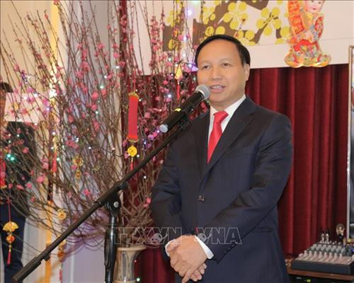 吴德孟在活动上发表讲话。图自越通社 吴德孟在活动上发表讲话。图自越通社