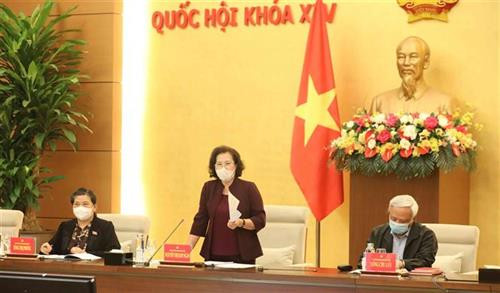 国会主席阮氏金银主持召开国会党组会议。图自越通社