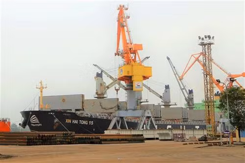 长189.9米的中国籍XIN HAI TONG号货船。图自越通社 长189.9米的中国籍XIN HAI TONG号货船。图自越通社