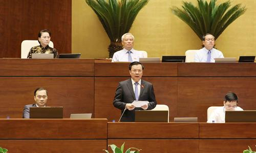 财政部部长丁进勇澄清国会代表提出的部分问题。越通社记者 芳花 摄