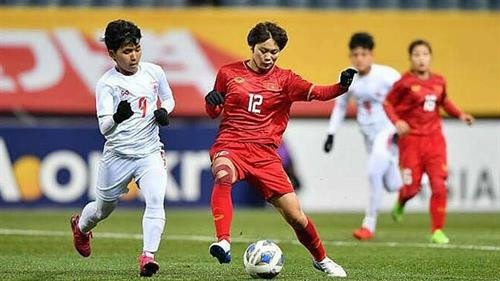 越南女足队（红杉）以1比0击败缅甸女足队。图自互联网