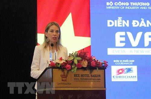 欧洲驻越南代表团经贸委员会主任米里恩·加西亚·费勒。图自越通社