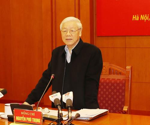 越共中央总书记阮富仲接受越通社记者专访。（图片来源：越通社）