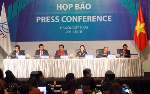 新闻发布会现场。（图片来源：越通社）