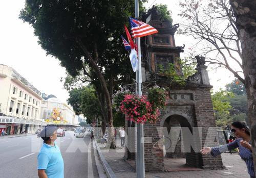 河内市为美朝领导人第二次会晤做好准备。图自越通社 河内市为美朝领导人第二次会晤做好准备。图自越通社