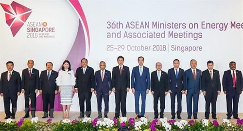 出席东盟能源部长会议的代表合影。图自越通社