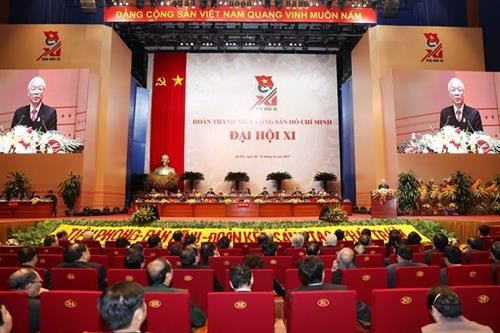 胡志明共青团第十一次全国代表大会在河内隆重开幕。（图片来源：越通社）