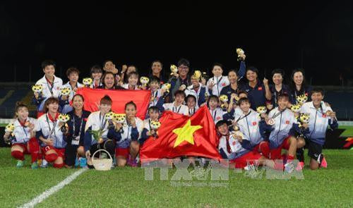 越南女足队。(图片来源:越通社) 越南女足队。(图片来源:越通社)