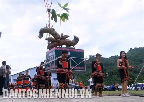 色当族同胞再现了玉灵人参象征迎水节。记者 杜长 摄 第三届玉灵人参节开幕式上的文艺演出。记者 杜长 摄