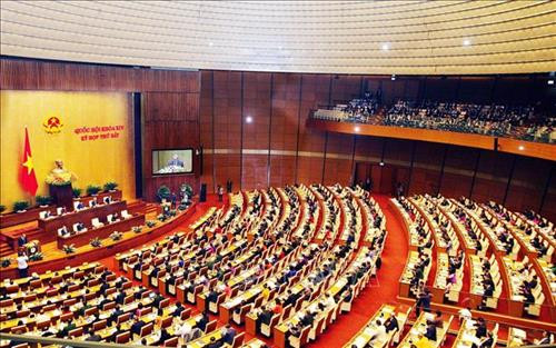 越南第十四届国会第七次会议场景。图自越通社
