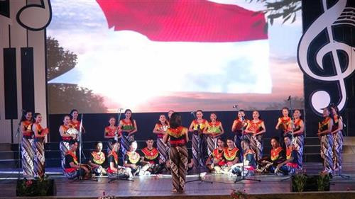 印尼合唱团获冠军。图自越通社
