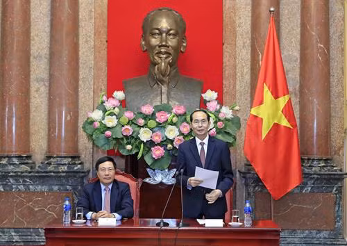 陈大光在见面会上发表讲话 越通社 颜创 摄