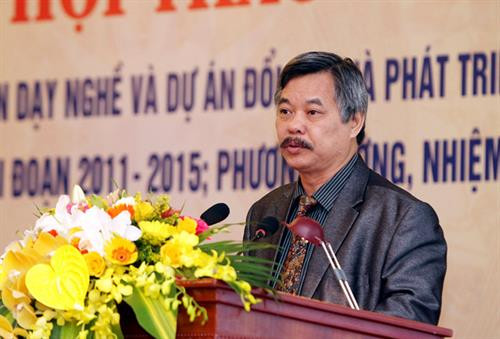 资料图：越南职业培训总局总局长、组委会主任阮鸿明博士发表讲话。（图片来源于互联网）