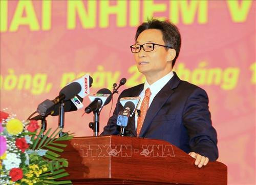 政府副总理武德儋发表讲话。图自越通社