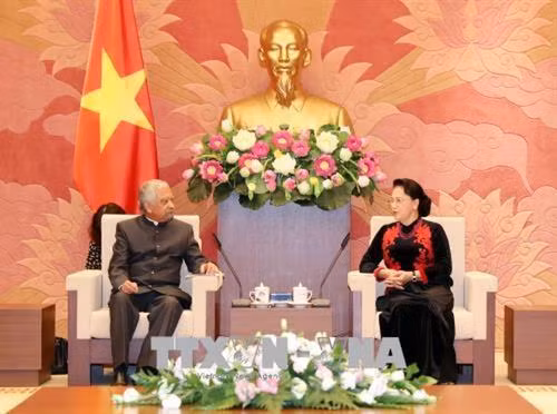 越南国会主席阮氏金银(右)与联合国常驻越南协调员兼联合国开发计划署驻越首席代表卡玛勒•马特拉。(图片来源:越通社) 越南国会主席阮氏金银(右)与联合国常驻越南协调员兼联合国开发计划署驻越首席代表卡玛勒•马特拉。(图片来源:越通社)