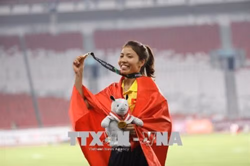 越南摘下历史上首枚田径金牌 图自越通社