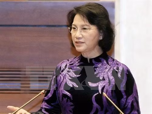 资料图：越南国会主席阮氏金银。（图片来源：越通社）