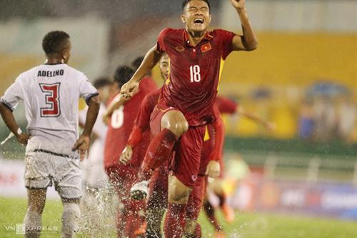越南U23足球队4比0横扫东帝汶队 ảnh 1 越南U23足球队4比0横扫东帝汶队 ảnh 1