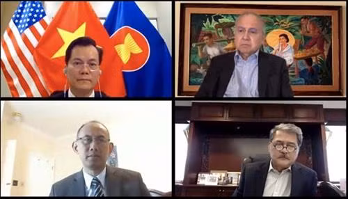 越南出席华盛顿东盟委员会的首次视频会议。图自越通社