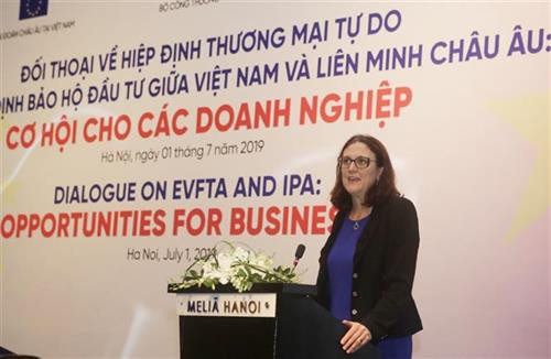 欧盟贸易专员马姆斯特罗姆。图自越通社