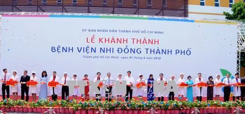 胡志明市儿童医院落成仪式场景。(图片来源:越通社) 胡志明市儿童医院落成仪式场景。(图片来源:越通社)
