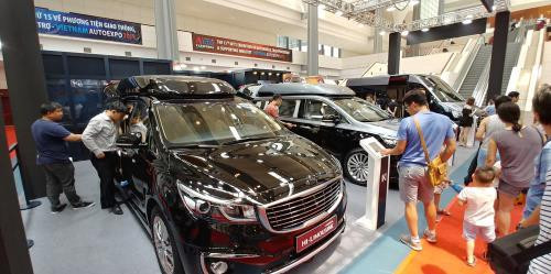 2018年越南国际汽摩工业展上展示的车型。图自越通社 2018年越南国际汽摩工业展上展示的车型。图自越通社