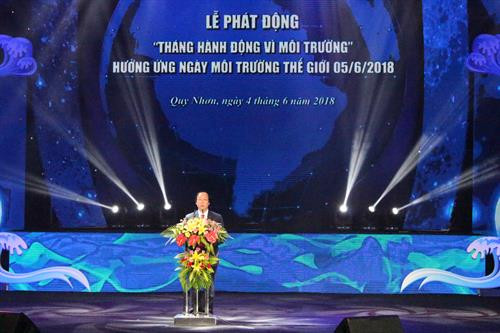 自然资源与环境部副部长武俊仁发表讲话。(图片来源：http://baochinhphu.vn)