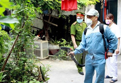 喷洒灭蚊剂。（图片来源：越通社）