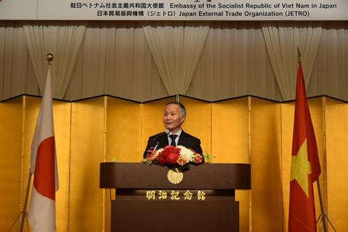越南工贸部副部长陈国庆发表讲话。 图自越通社