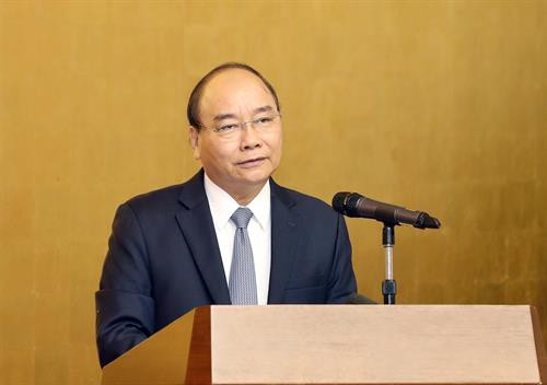 阮春福发表讲话。 越通社记者 统一 摄