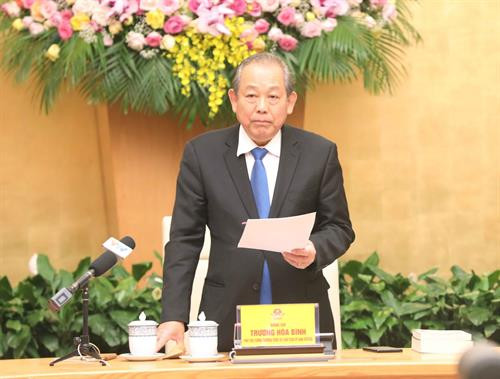 张和平副总理在会上发表讲话。图自越通社