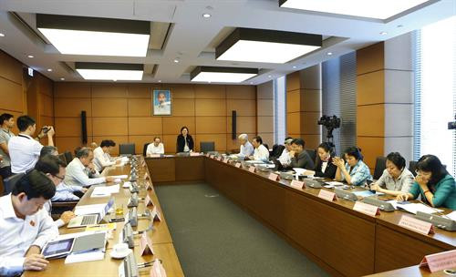 胡志明市国会代表团在组讨论。图自越通社
