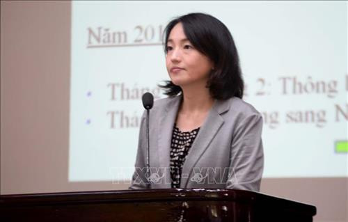 日本驻越大使馆二等书记楚曼·艾在交流活动上发表讲话。图自越通社